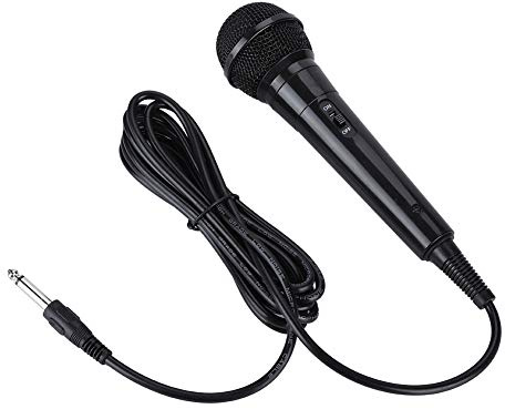 XUXHOU Clear Dynamic Vocal Microphone with Cable for Karaoke Singers | Clear Vocal , 180 Degree Rotating Adapter, Wind Filter, Black
