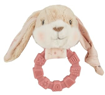 Sterntaler Greifling Hase Hanni mit Rassel - Silikon Greifring mit Strukturoberfläche - Zahnungshilfe - niedliches Baby Spielzeug ab Geburt, perlrosa