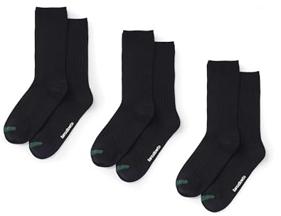 THE SAVILE ROW COMPANY LONDON Men's Luxury Combed Cotton-Blend Dress Socks - Pack of 3-43-46 - Black/Contrast Khaki Strip