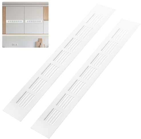 2 Pcs Air Vent Grille Covers, Aluminum Alloy Radiator Ventilation Grilles, Rectangle Air Vent Cover for Floor Wall Door Wardrobe Kitchen Cupboard Ventilation Intake/Exhaust Grate(300 x 50mm)