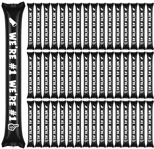 Rotatingpals Black 48 Pcs We Are No.1 Inflatable Cheer Thunder Sticks