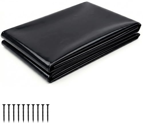mawmuaw Bache Bassin 3x3 m, HDPE Bâche Bassin Poisson Preforme Extérieur Film 0.2mm Revêtement Flexible Membrane Noir pour Jardins Poissons Jardin Aquatique Cascade Fontaine