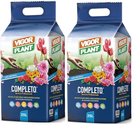 Terriccio Universale Completo 50L (2 Confezioni da 25L) | Substrato Nutritivo per Piante, Fiori e Orto | Pronto all’Uso | Alta Qualità | Ideale per Vaso e Giardino