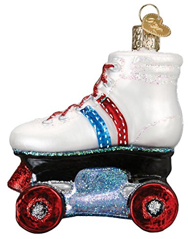 Old World Christmas Roller Skate Glass Blown Ornament for Christmas Tree, Handcrafted Holiday Decoration, Sport Collection