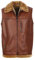 Hollert German Leather Fashion Lammfellweste - FIRMINIUS mit Kragen Herren Weste aus hochwertigem Merino Lammfell und Echtleder Größe XXL, Farbe kastanienbraun