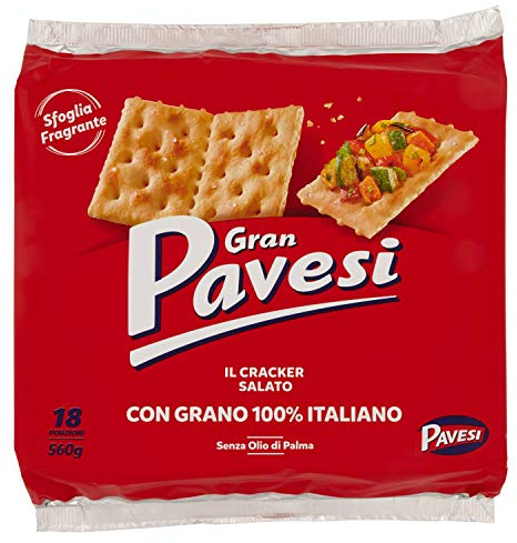 Gran Pavesi Cracker Salati I Classici, Senza Olio di Palma- 18 Pacchetti (560 g)
