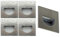 Trango 5er Set SL-056S IP44 LED Wandleuchte *SOFIE* in Eckig, Treppen- Wandstrahler Edelstahl gebürstet für Innen & Außen inkl. 1x 1 Watt LED Modul warmweiß 3000K beliebig erweiterbar Einbauleuchte