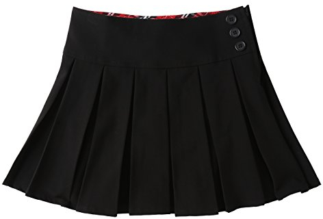 BIENZOE Mädchen Dehnbar Schuluniformen Gefalteter Rock Schwarz Größe 8
