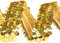 Stoffe-Online-Shop Stretch-Pailletten, Paillettenband, Paillettenborte elastisch, breite 30mm, Verkaufseinheit: 1,5m (Gold)