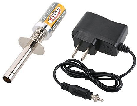 Goolsky HSP Nitro Starter Kit Encendedor de bujía incandescente con cargador de batería para HSP RedCat Nitro Powered 1/8 1/10 RC Car