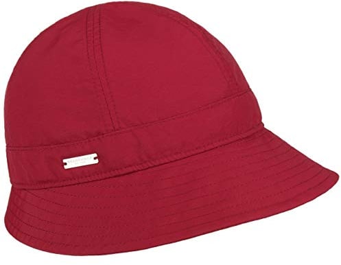 Seeberger Uni Anti-Rain Glockenhut Hut Damenhut Stoffhut Regenhut Outdoorhut (One Size - rot)