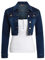 SS7 Womens Crop Stretch Fitted Denim Jacket Indigo