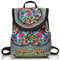 Jzhen Damen Vintage Blumen Rucksack Rucksack Freizeit Backpack 25*11*21cm Mehrfarbig