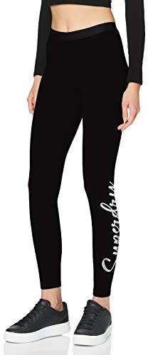 Superdry Damen Scripted Leggings mit Grafik Schwarz 36