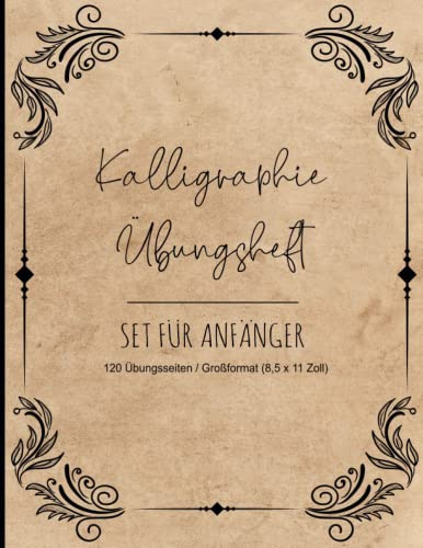 Kalligraphie Papier: DIN A4 Übungsheft - 120 Seiten | Schönschreiben Handlettering Übungspapier Schreibschrift