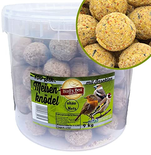 Samore 100 x 90 g Meisenknödel im Eimer für Wildvögel (mit Insekten)