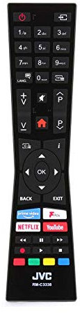 30102235 RC43101P RM-C3338 Remote Control Compatible with JVC Smart HD Ready HDR LED TV with Built-in DVD Player LT-24C605 LT-32C605 LT-32C700 LT-39C3210