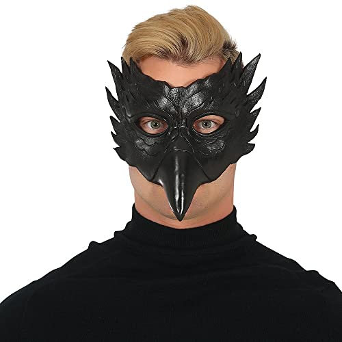 Fiestas Guirca - DEMI-MASQUE MYSTÈRE HIBOU NOIR - Accessoire de déguisement - Cosplay pour Halloween - Thême(s) : Créatures