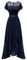Berylove Langes Abendkleid Damen Vokuhila Kleid Kurzarm Langes Kleid Damen Elegant für Hochzeit BLP7051 Navy L