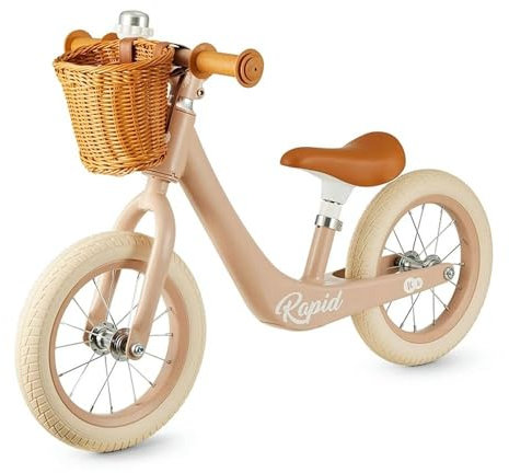 Kinderkraft RAPID Draisienne en Métal, Vélo sans Pédale, Velo Bebe, Siège Réglable, Style Rétro, Pour les enfants de 3 ans à 35 kg, Rosa