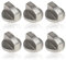 6 manopole per stufa a gas, manopole di ricambio universali da 6 mm, manopole di ricambio per fornelli in metallo resistente, manopole per piano cottura da cucina, fornelli a gas e vari forni,