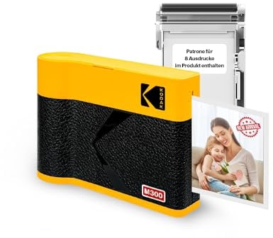 KODAK Mini 3 ERA 4PASS Impresora de Fotos Portátil (7,6x7,6cm) (Impresora + 8 Hojas, Negro)