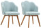 HOMCOM Sillas de Comedor en Forma de Flor Set de 2 Sillas de Cocina con Asiento y Respaldo Acolchado Estilo Moderno Carga 120 kg 58x60x82 cm Verde Azulado