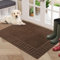BEQHAUSE Door Mat Indoor 60x90cm, Super Absorbent Dirt Trapper Front Doormats Machine Washable TPR Non-Slip Entrance Inside Floor Mats Rug for Entryway (Brown)