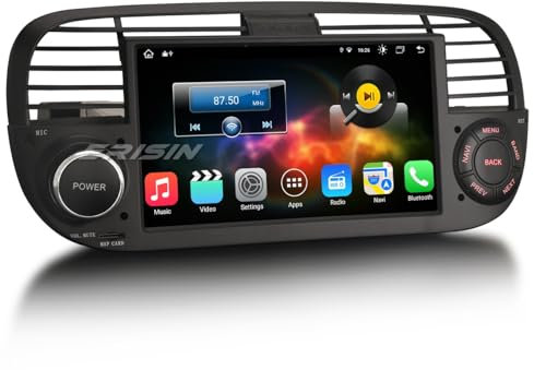 GONFEN 7 Zoll Acht-Kern 32GB ROM Android 12 DAB+ Autoradio GPS Für Fiat 500/500C/500S/500E mit Navigation DSP WiFi 4G Bluetooth RDS Canbus SWC Unterstützt CarPlay Android Auto RDS OBD2 TPMS Bildschirm