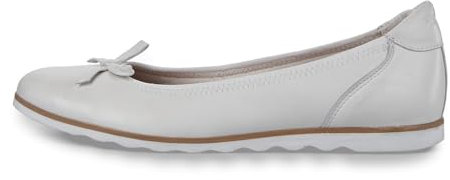 Tamaris Damen Ballerina-1-22128-42 Ballerinas, White Leather, 40 EU