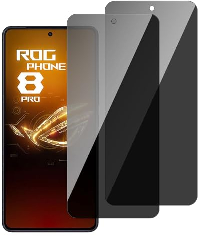 chejuza Privacy Displayschutzfolie für Asus Rog Phone 8/8 Pro/9/9 Pro [2 Stück], Härte 9H, vollständige Abdeckung, Anti-Spy aus gehärtetem Glas, HD-Displayschutz