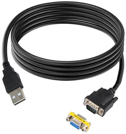 Kasoud USB to Rs232 Female Adapter with Vga Svga Female to Female Adapter, USB 2.0 Male to Rs232 Db9 Serial Male with 9 Pin Female to Female Gender Changer, USB Serial Adapter and Vga Coupler