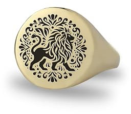 Siegelring mit Löwe aus 14K Gold – Personalisierter Tribal-Löwenring – Unisex-Ring – Auffälliger Statement-Ring