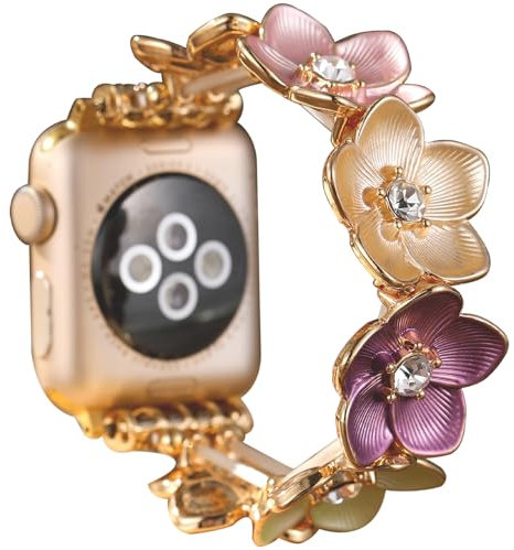 Stretchy Bracelet Compatible with Apple Watch Band 49mm 45mm 44mm 42mm 38mm 40mm 41mm Women,Cute Colorful Friendship Elastic Vintage Strap Compatible with iWatch Series 9/8/7/6/5/4/3/2/1 SE/Ultra