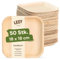 Leef 50x Palmblatt Teller eckig - Einweggeschirr kompostierbar und naturbelassen - 18 x 18 cm