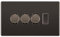 BG Black Nickel Screwless 4 Gang Switch 3x Trailing Edge LED Dimmer 1x 2 Way Custom Switch