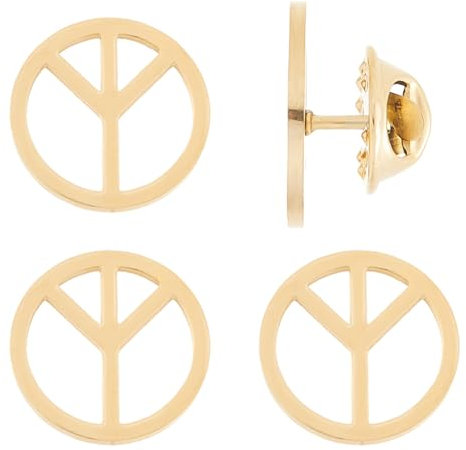 SUPERFINDINGS 4Pcs Épingle de Revers pour la Paix Épingle à Broche avec Signe de Paix en métal doré Acier Inoxydable 304 Insigne de Broche de la Paix Épingle pour Vêtements Sacs Chapeaux Gilets