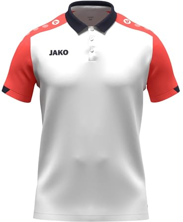JAKO Unisex Poloshirt Dynamic, weiß/Coral/Marine, 3XL