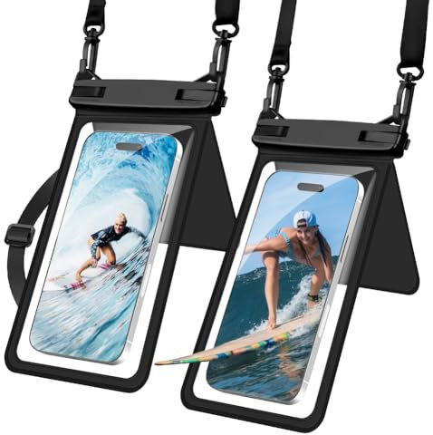 OFFCUP Custodia Impermeabile Smartphone IPX8 con Doppie Tasche Cover Subacquea Borsa Impermeabile per iPhone 16 15 14 13 12 11 Pro Max Plus XS XR Samsung Galaxy Xiaomi Redmi Huawei Fino a 7,5-2 Pezzi