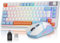 Rewurnth Wireless Keyboard and Mouse Set, 75% Compact UK Layout Gaming Keyboard with Volume Knob, Rechargeable RGB Backlit Mouse with Power Display for PC Mac Xbox PS4