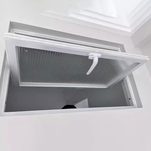 Finestra scorrevole in alluminio resistente, colore bianco, per appartamenti vintage, vetro temperato, lucernario, 300 x 500 mm, soluzione ideale per la casa