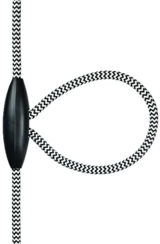 Torpedo cable shortener black for pendant light fixtures | Easy installation without tools | Shorten cord without cutting | Shorten lamp cable of pendant lights (Black)