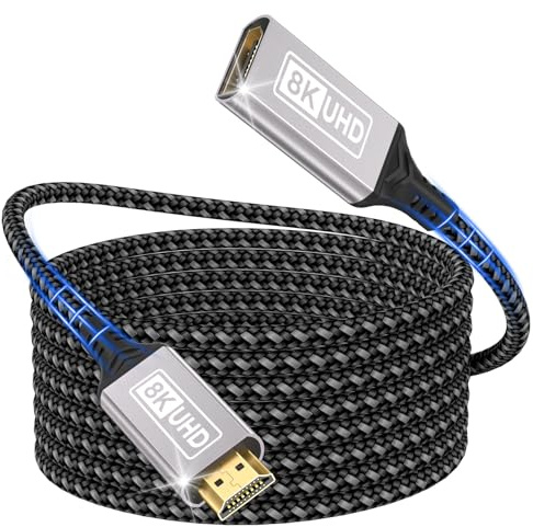 extensión HDMI 3m Cable,10K 8K@60Hz 4K@144Hz cable de extensión HDMI 2.1 macho a hembra de 48Gbps de ultra alta velocidad UHD HDCP Dynamic HDR10 + eARC compatible con PS5/PS4 TV stick Proyector HDTV