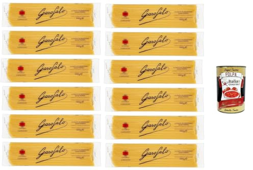 Italian Gourmet Pasta Capellini 12 x 500 g Italienische Pasta aus Hartweizengrieß, sie eignet sich hervorragend für die Verwendung in leichten Brühen + Italian Gourmet Polpa