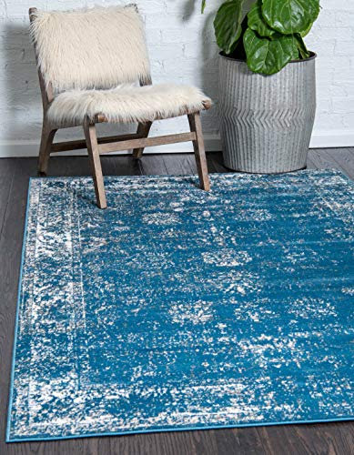 Unique Loom Sofia Kollection Traditioneller Vintage-Flächenteppich, Blau, 100x160