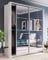 Arthauss Modern Bedroom Mirror Sliding Door Wardrobe Arti 17 in White Matt 180cm - Flat Pack Wardrobe, Elegant Mirrored Furniture with Optimised Storage