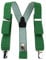 TigerTie Unisex Hosenträger in Y-Form mit 3 extra starken Clips - Farbe in grün weiß gepunktet - hochwertige Verarbeitung - Breite 35 mm