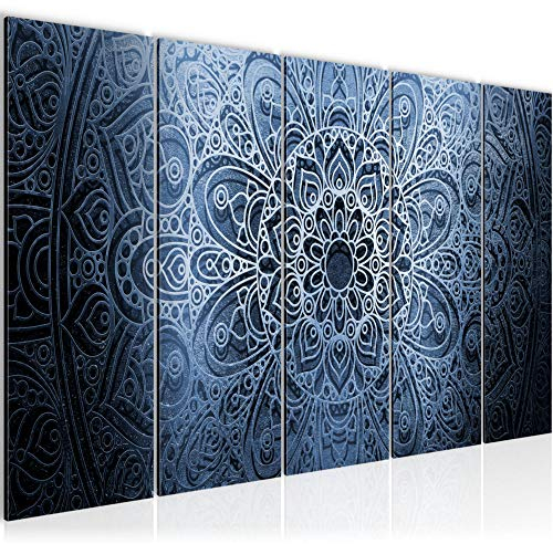 Runa Art Bild Mandala Wandbilder auf Vlies Leinwand 5 Teilig Wanddekoration Wohnzimmer Schlafzimmer 101256b