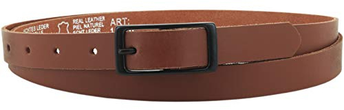 Ledergürtel echt Leder, 2 cm breit, Damen Gürtel, Hüftgürtel, Jeansgürtel, Damengürtel, Casual, schmal, Schnalle, Jeans, Vascavi, Made in Germany (115 cm Gesamtlänge 130 cm, Hellbraun)