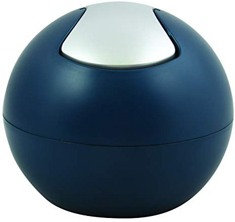 Spirella Kosmetikeimer 1 Liter Abfalleimer Schwingdeckeleimer Tischabfalleimer Bowl Petrol matt, Kunststoff, Pétrole Mat